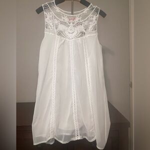 Oasap Elegant White Lace Mini Dress